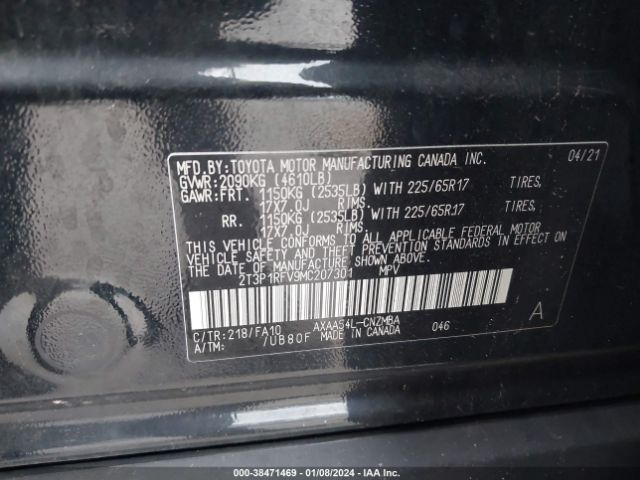 Photo 8 VIN: 2T3P1RFV9MC207301 - TOYOTA RAV4 