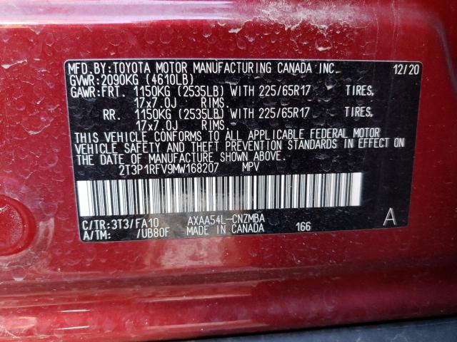 Photo 9 VIN: 2T3P1RFV9MW168207 - TOYOTA RAV4 XLE 