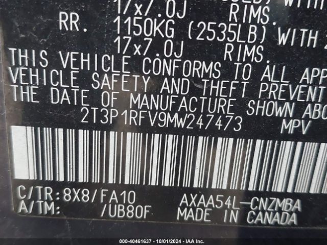 Photo 8 VIN: 2T3P1RFV9MW247473 - TOYOTA RAV4 