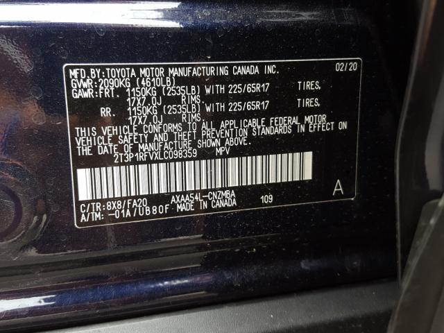 Photo 9 VIN: 2T3P1RFVXLC098359 - TOYOTA RAV4 XLE 