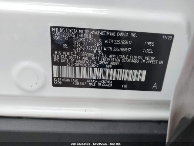 Photo 8 VIN: 2T3P1RFVXMC159047 - TOYOTA RAV4 