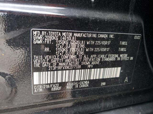 Photo 12 VIN: 2T3P1RFVXNC277598 - TOYOTA RAV4 XLE 