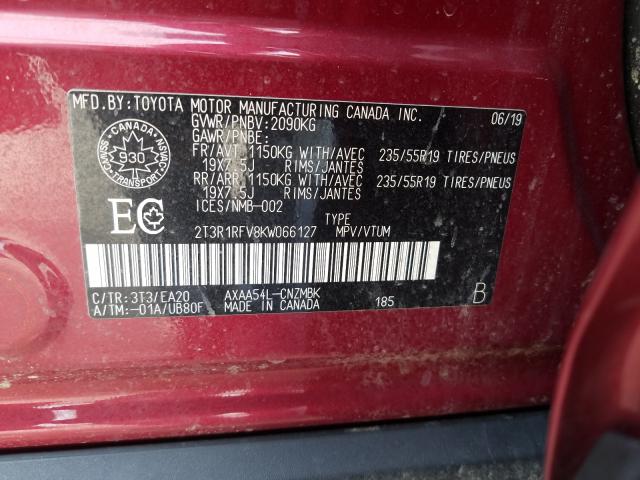 Photo 9 VIN: 2T3R1RFV8KW066127 - TOYOTA RAV4 XLE 