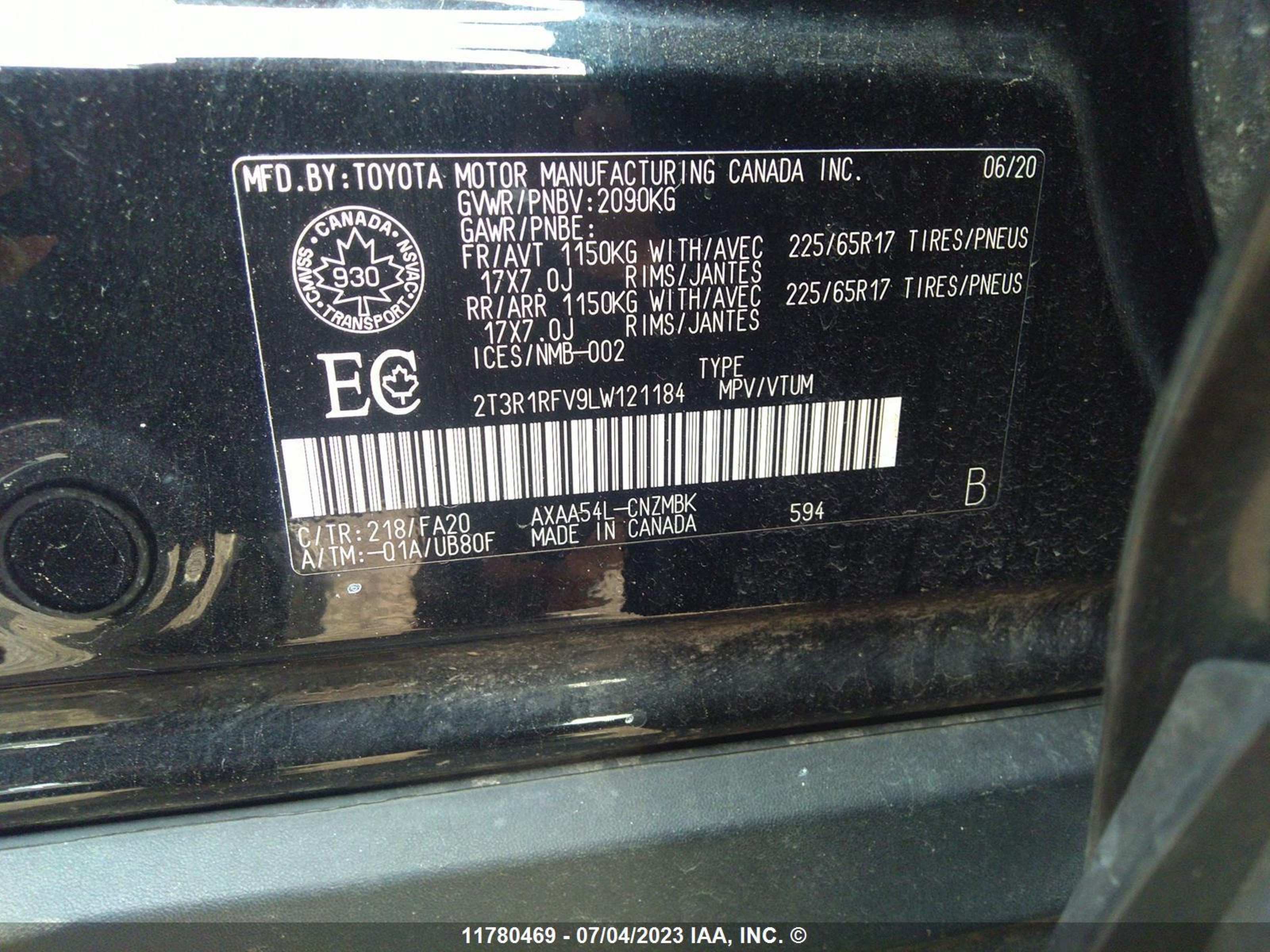 Photo 8 VIN: 2T3R1RFV9LW121184 - TOYOTA RAV 4 