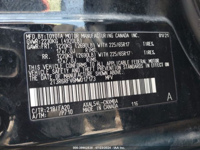 Photo 8 VIN: 2T3R6RFV6MW017173 - TOYOTA RAV4 