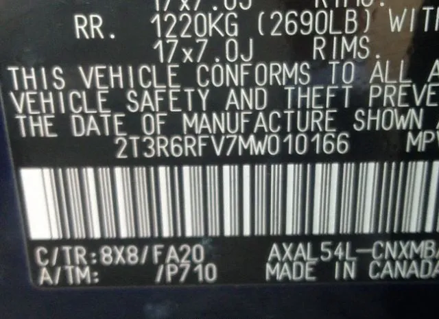 Photo 8 VIN: 2T3R6RFV7MW010166 - TOYOTA RAV4 