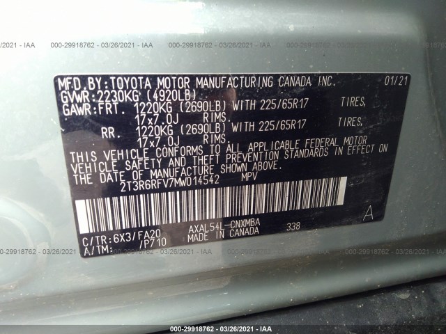 Photo 8 VIN: 2T3R6RFV7MW014542 - TOYOTA RAV4 