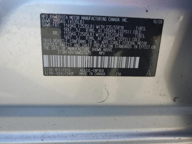 Photo 12 VIN: 2T3RF4DV1AW027675 - TOYOTA RAV4 