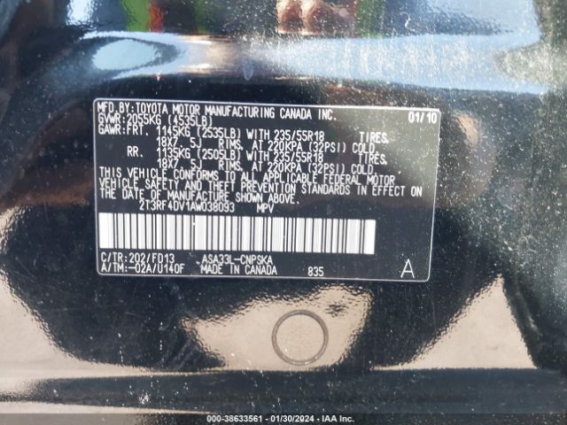 Photo 8 VIN: 2T3RF4DV1AW038093 - TOYOTA RAV4 