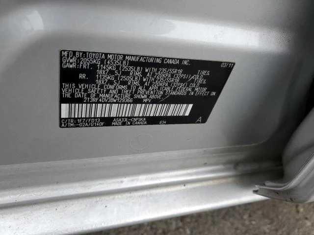 Photo 11 VIN: 2T3RF4DV3BW129366 - TOYOTA RAV4 SPORT 