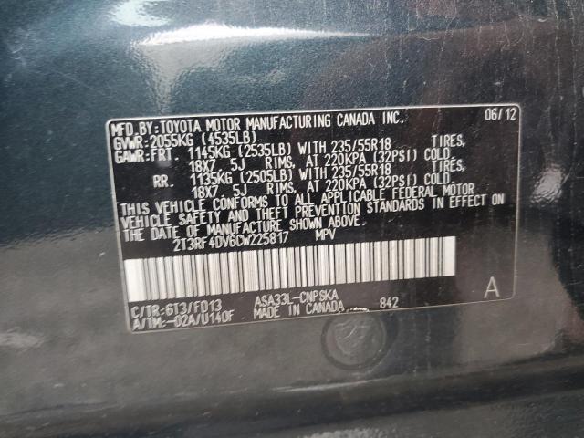 Photo 11 VIN: 2T3RF4DV6CW225817 - TOYOTA RAV4 SPORT 