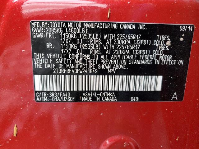 Photo 11 VIN: 2T3RFREV0FW241849 - TOYOTA RAV4 