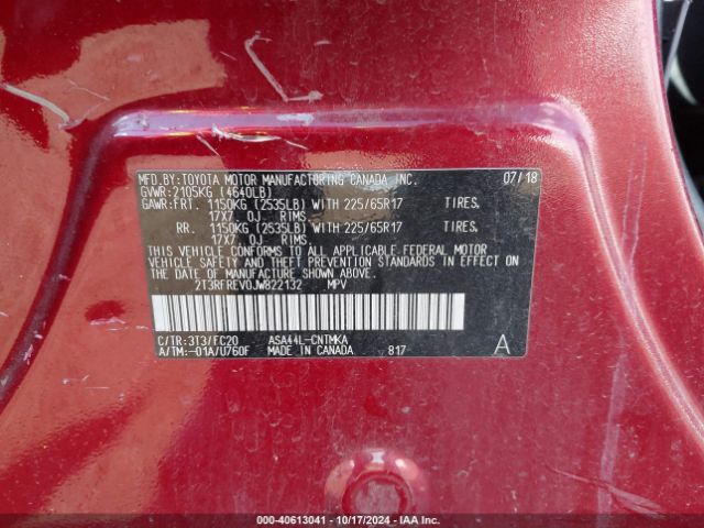 Photo 8 VIN: 2T3RFREV0JW822132 - TOYOTA RAV4 