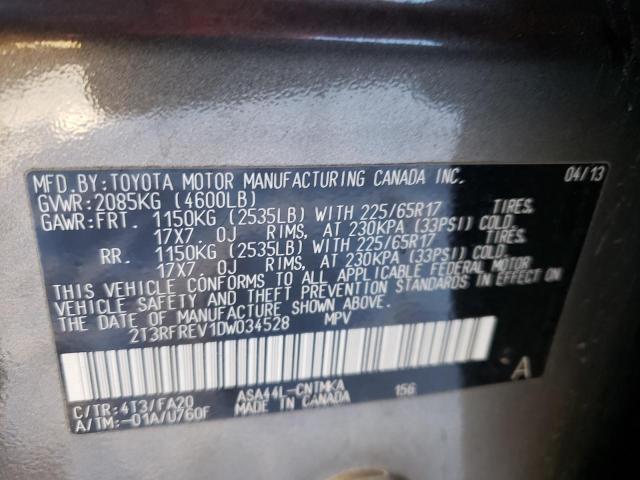 Photo 12 VIN: 2T3RFREV1DW034528 - TOYOTA RAV4 XLE 