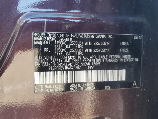 Photo 12 VIN: 2T3RFREV1HW629367 - TOYOTA RAV4 