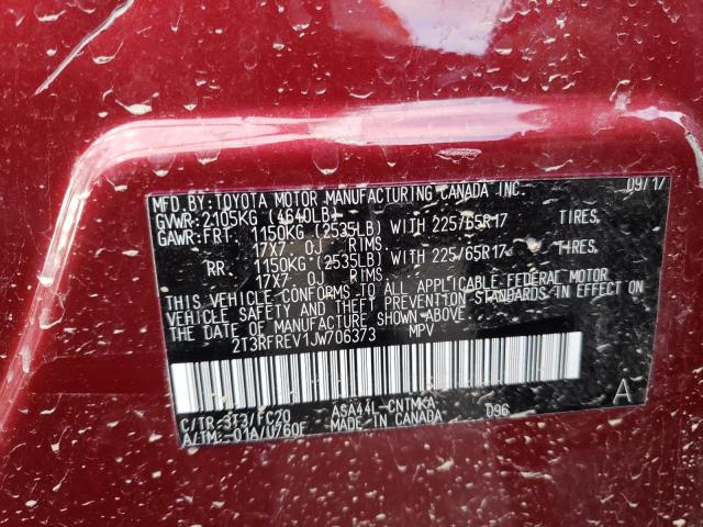 Photo 9 VIN: 2T3RFREV1JW706373 - TOYOTA RAV4 ADVEN 