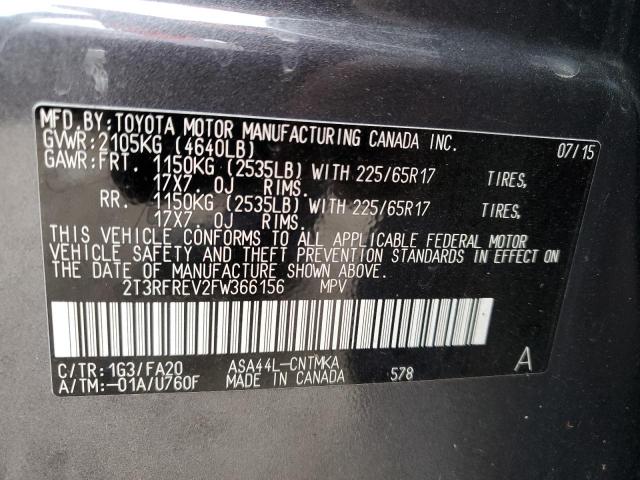 Photo 11 VIN: 2T3RFREV2FW366156 - TOYOTA RAV4 