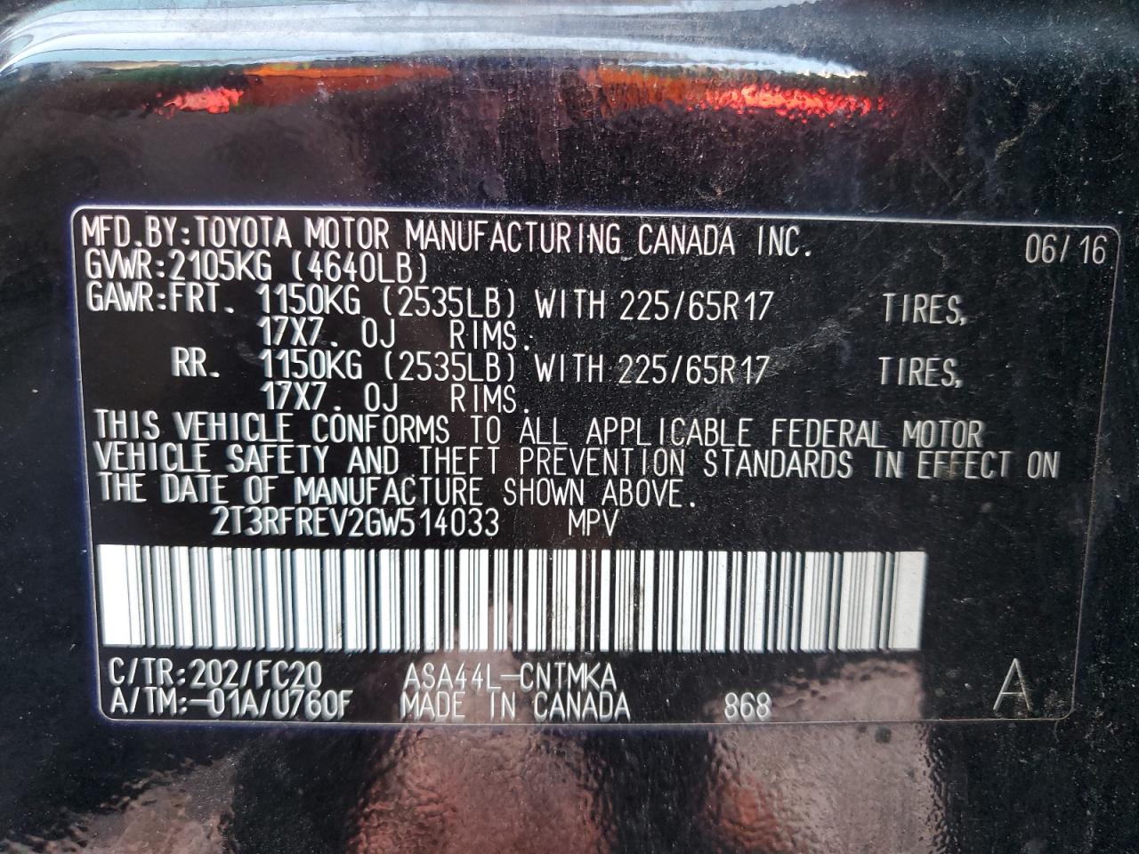 Photo 11 VIN: 2T3RFREV2GW514033 - TOYOTA RAV 4 