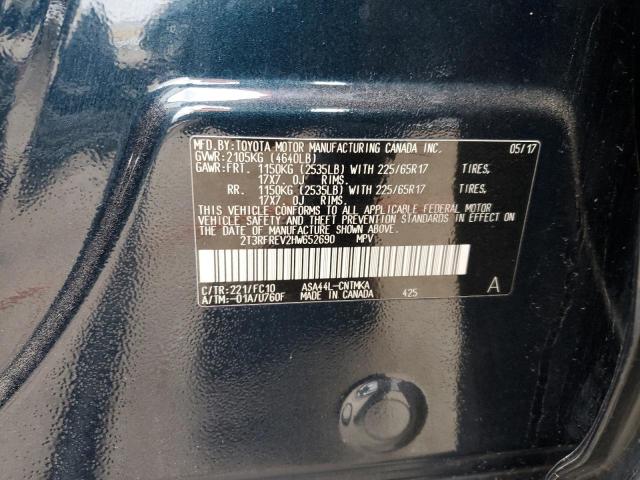 Photo 12 VIN: 2T3RFREV2HW652690 - TOYOTA RAV4 XLE 