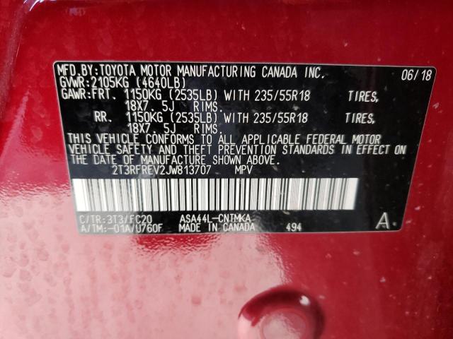 Photo 11 VIN: 2T3RFREV2JW813707 - TOYOTA RAV4 ADVEN 