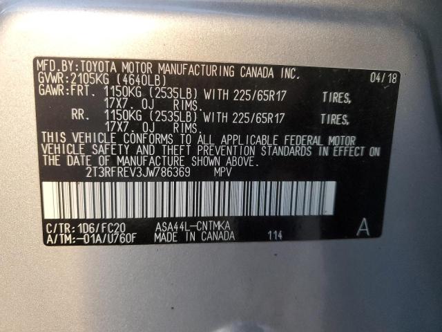 Photo 12 VIN: 2T3RFREV3JW786369 - TOYOTA RAV4 