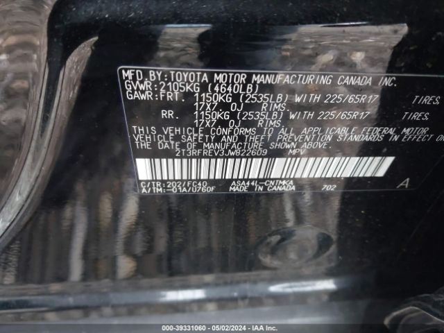 Photo 8 VIN: 2T3RFREV3JW822609 - TOYOTA RAV4 