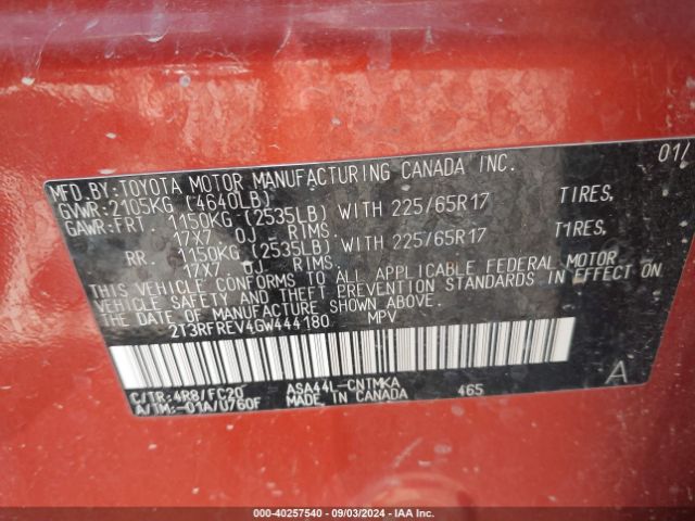 Photo 8 VIN: 2T3RFREV4GW444180 - TOYOTA RAV4 