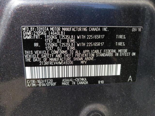 Photo 12 VIN: 2T3RFREV4HW549206 - TOYOTA RAV4 XLE 