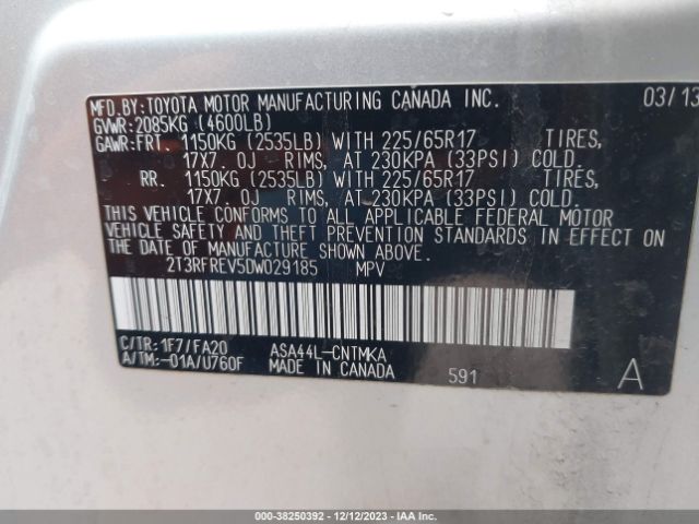 Photo 8 VIN: 2T3RFREV5DW029185 - TOYOTA RAV4 