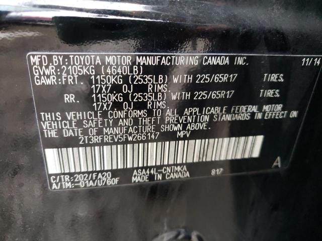 Photo 12 VIN: 2T3RFREV5FW266147 - TOYOTA RAV4 XLE 