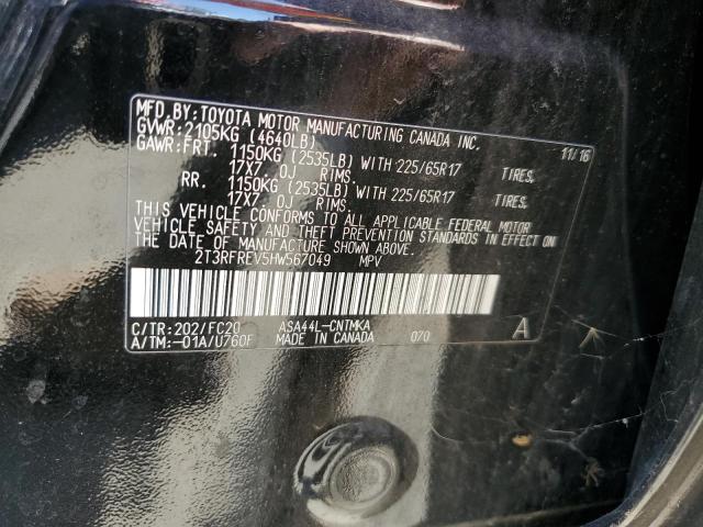 Photo 11 VIN: 2T3RFREV5HW567049 - TOYOTA RAV4 XLE 