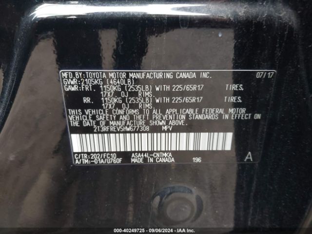 Photo 8 VIN: 2T3RFREV5HW677308 - TOYOTA RAV4 