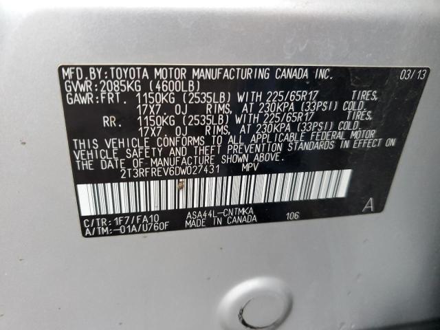 Photo 12 VIN: 2T3RFREV6DW027431 - TOYOTA RAV4 