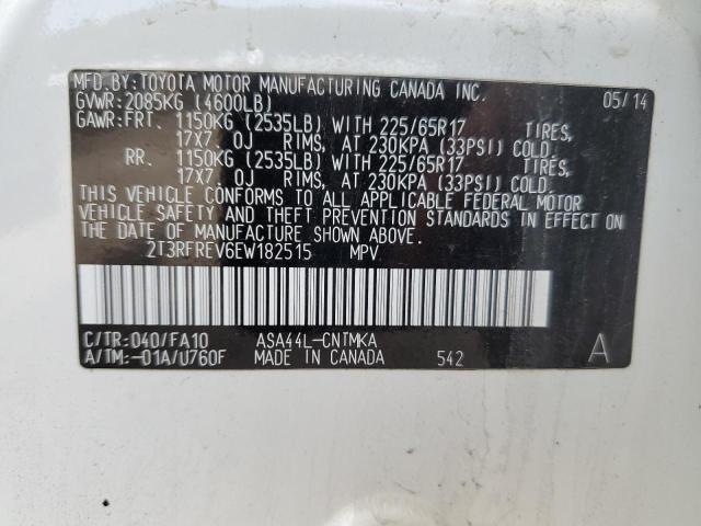 Photo 13 VIN: 2T3RFREV6EW182515 - TOYOTA RAV4 XLE 