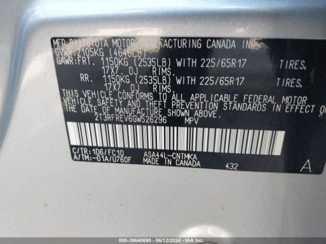 Photo 8 VIN: 2T3RFREV6GW526296 - TOYOTA RAV4 