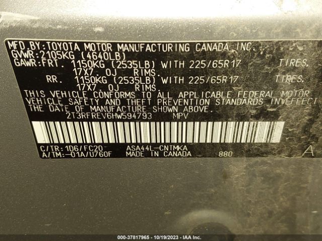 Photo 8 VIN: 2T3RFREV6HW594793 - TOYOTA RAV4 