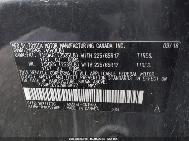 Photo 8 VIN: 2T3RFREV6JW839677 - TOYOTA RAV4 