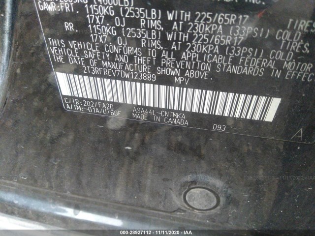 Photo 8 VIN: 2T3RFREV7DW123889 - TOYOTA RAV4 