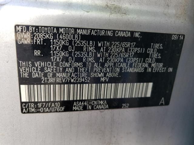 Photo 11 VIN: 2T3RFREV7FW239452 - TOYOTA RAV4 XLE 