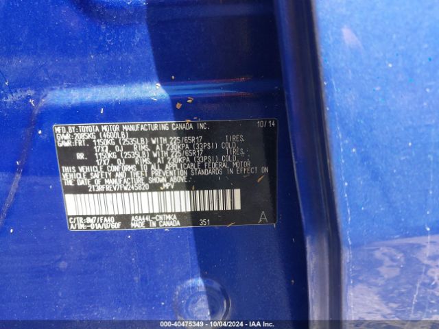 Photo 8 VIN: 2T3RFREV7FW245820 - TOYOTA RAV4 