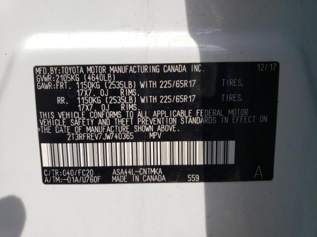 Photo 9 VIN: 2T3RFREV7JW740365 - TOYOTA RAV4 ADVEN 