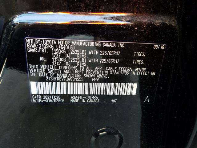 Photo 9 VIN: 2T3RFREV7JW831555 - TOYOTA RAV4 ADVEN 