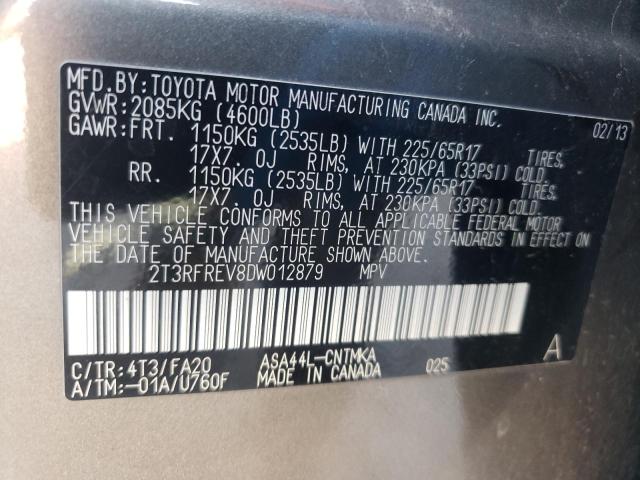 Photo 12 VIN: 2T3RFREV8DW012879 - TOYOTA RAV4 XLE 