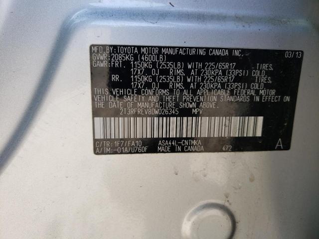 Photo 12 VIN: 2T3RFREV8DW026345 - TOYOTA RAV4 XLE 