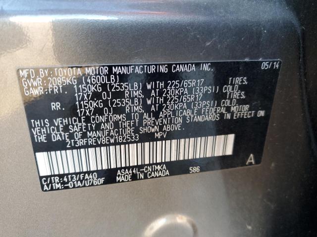 Photo 11 VIN: 2T3RFREV8EW182533 - TOYOTA RAV4 