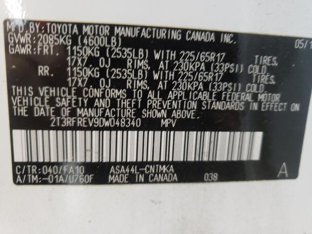 Photo 9 VIN: 2T3RFREV9DW048340 - TOYOTA RAV4 XLE 