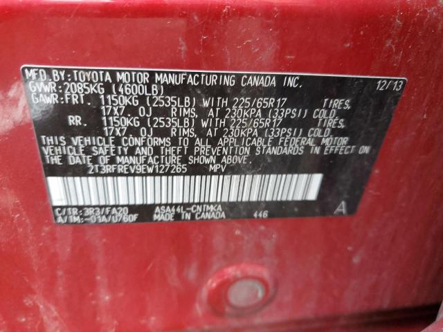 Photo 9 VIN: 2T3RFREV9EW127265 - TOYOTA RAV4 XLE 