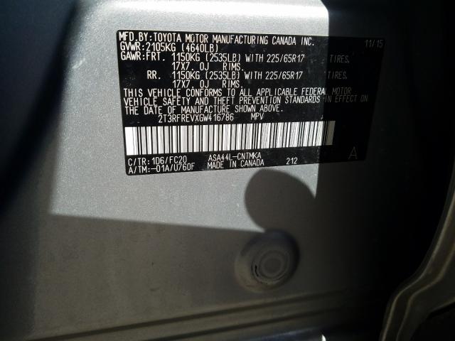 Photo 9 VIN: 2T3RFREVXGW416786 - TOYOTA RAV4 XLE 