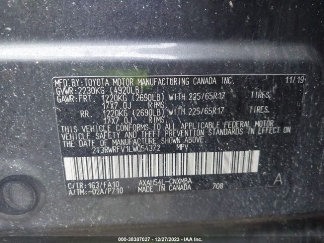 Photo 8 VIN: 2T3RWRFV1LW054372 - TOYOTA RAV4 