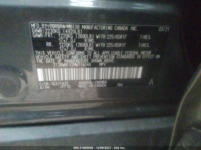 Photo 8 VIN: 2T3RWRFV2MW114046 - TOYOTA RAV4 